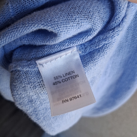 Blue J. Jill Linen Shirt 3/4 Sleeves Lightweight Summer Clean Girl Timeless - Picture 4 of 6